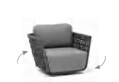 Vedi swivel armchair L .